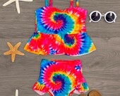 Girls Tie Dye Two Piece Swimsuit Tie Dye Bathing Suit Tie Dye Swimsuit Girls Tie Dye Summer Girls Tie Dye Rainbow Tie Dye Swimsuit