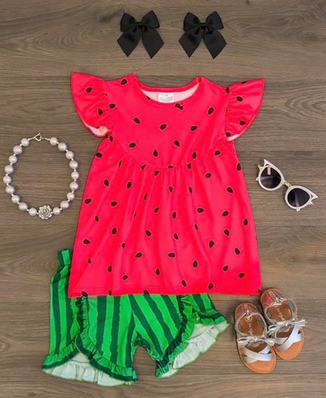 Girls Watermelon Outfit Girls Watermelon Shirt Girls Etsy