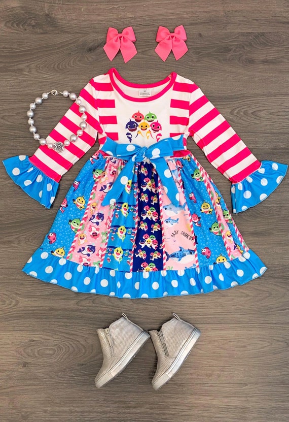 baby shark twirl dress