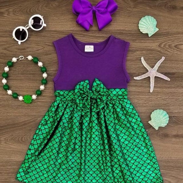 Girls Ariel Mermaid Dress | Disney Princess Dress | Princess Dress | Disney Dress | Girls Princess Dress | Ariel Dress | Mermaid Dress