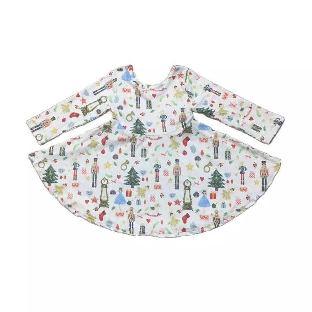Girls White Nutcracker Dress Girls Christmas Dress Holiday Dress Girls