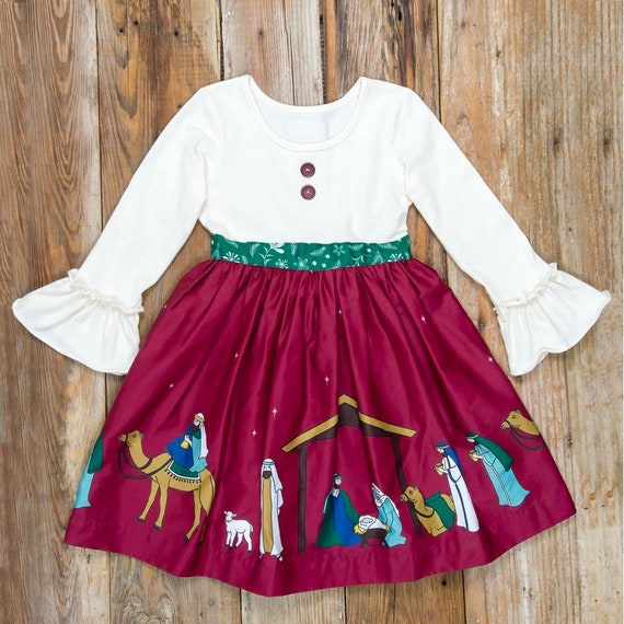 Girls Nativity Dress Girls Christmas Dress Girls Holiday Etsy