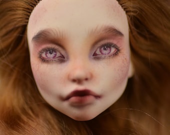 OOAK doll head Custom Monster Doll repaint High doll OOAK Pink hair doll Creepy Custom Art doll Spectra