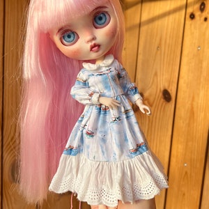 Dress for Blythe doll Clothes Dress for doll Blythe clothes Outfit for doll Blythe custom OOAK doll Summer dress