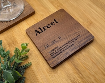 Dessous de verre d'argot Geordie | Alreet | Cadeau Newcastle | Porte-boissons en dialecte local