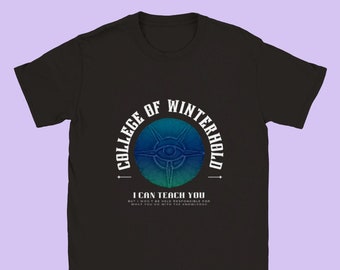 Mage College T-shirt, Unisex Elder Video Game, Fantasy Scrolls RPG Clothing