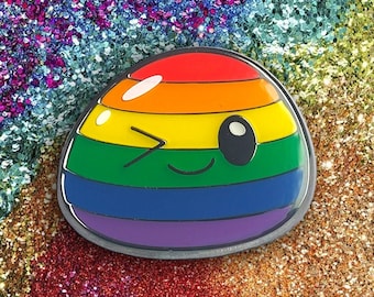 LGBTQ+ Pride Enamel Pin, Slime Brooch Kawaii Collectors Badge