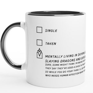 ES RPG Video Game Mug White 11oz Ceramic Single Taken Mug with Colour Inside Ceramic Black Game Gift