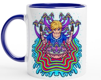 Taza de cerámica The Legend of Zelda Tears of the Kingdom, 325 ml, con hongos psicodélicos, BOTW TOTK