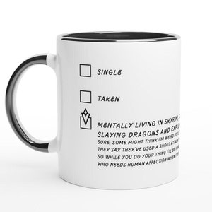 Elder Video Game Ceramic Mug, 11oz Single Taken RPG Fantasy Coffee Cup
