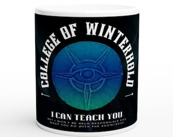 Winterhold College Ceramic Mug, 11oz Elder Video Game, Scrolls RPG Fantasy Coffee Cup