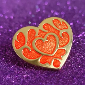 Épinglette émaillée coeur The Legend of Zelda : épée vers le ciel, BOTW, badge de collectionneur de jeux vidéo TOTK