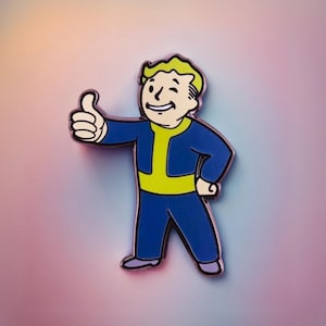 Fallout Vault Boy Enamel Pin, Game Badge Gamer Gift, Pip Boy, Video Game Merch