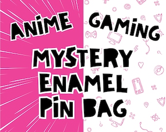 Mystery Bag Enamel Pin and Wooden Gift, Anime and Gaming, Handmade Collectibles Badge Collectors Custom Gift