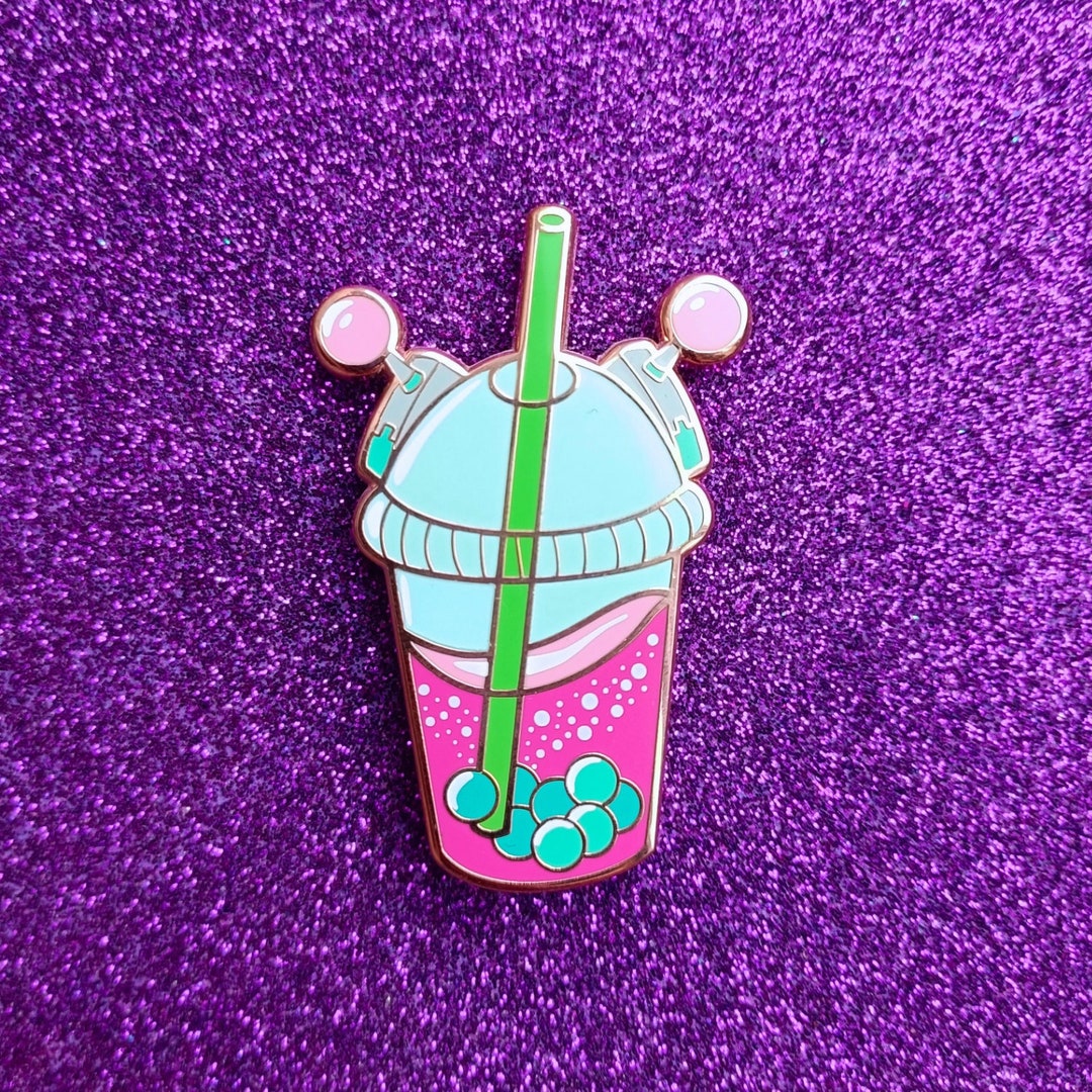 Saiki K Boba Tea Inspired Enamel Pin, Cute Anime Kawaii Brooch, Pink ...