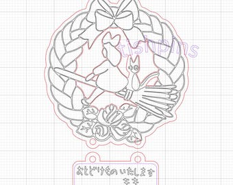 Kiki's Delivery Service SVG, Hanging Ghibli Anime Cut File ONLY, Digital Download