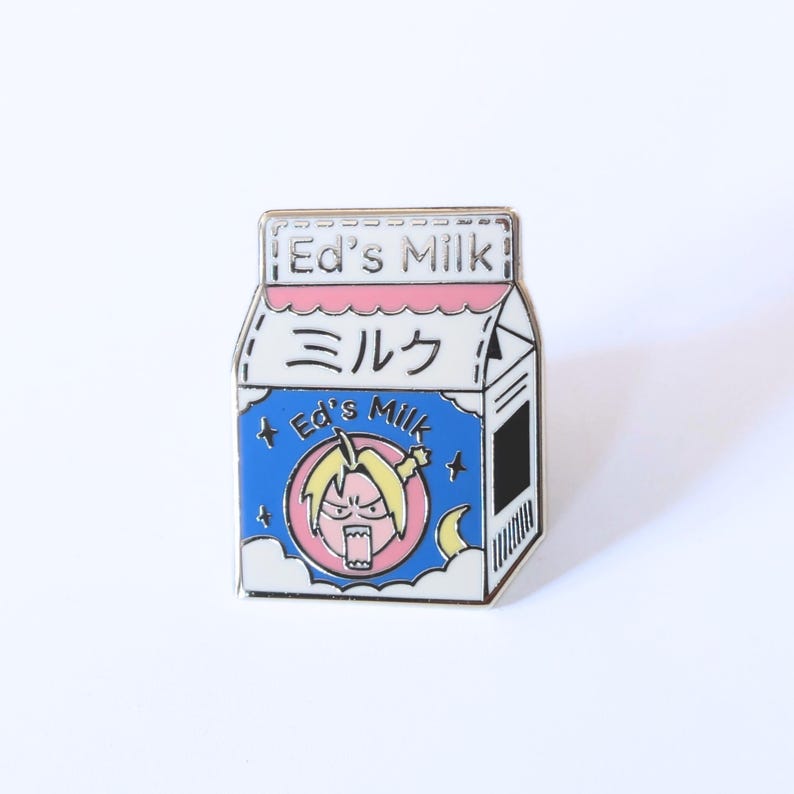 Pin de esmalte de FMA, insignia de coleccionista de Ed's Milk Fullmetal Anime Alchemist imagen 1