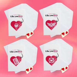 Tarjeta de felicitación de aniversario de San Valentín inspirada en videojuegos "Te amo", tamaño A6, Skyrim, Warcraft, WoW, Persona, Zelda, regalo lindo para jugadores
