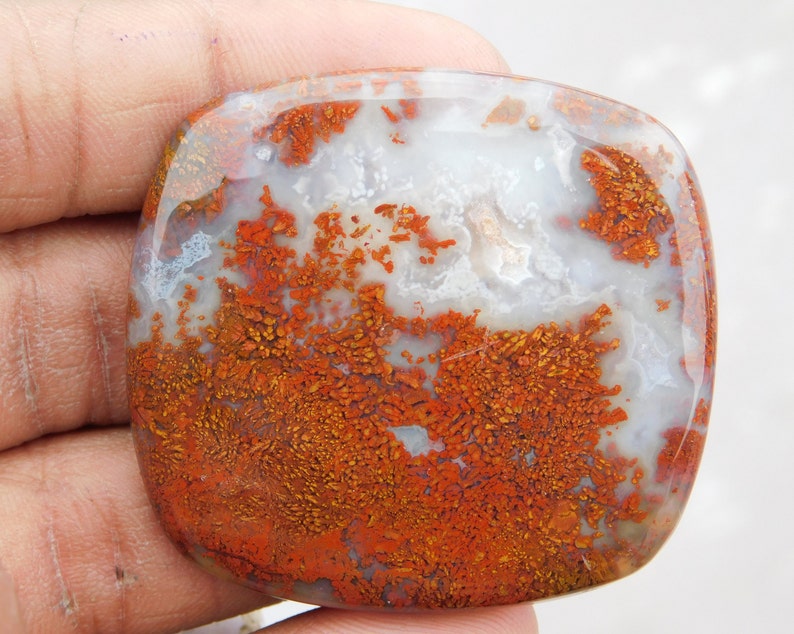 47x44x5 108.30 Cts mm Awesome Seam Agate Square Shape Wonderfull Quality Rare Stone Cabochon Gemstone Nice Cabochon Stone And Fantastic.