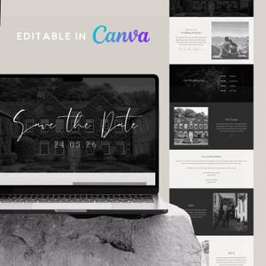Elegant Wedding Website Template: Bespoke Canva Design