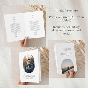 Modern Funeral Program Template Printable Order of Service Celebration life Funeral Memorial program Simple Funeral Editable Template Canva