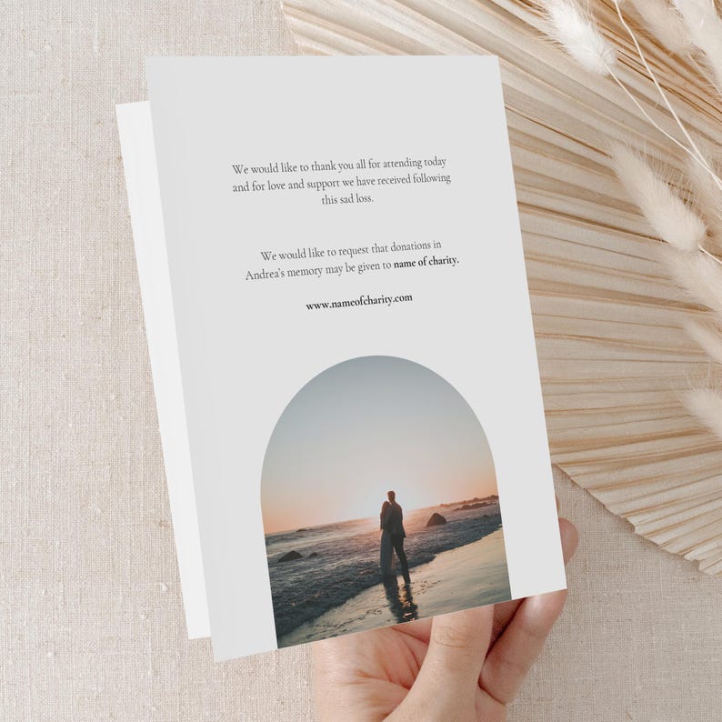Modern Funeral Program Template Printable Order of Service Celebration life Funeral Memorial program Simple Funeral Editable Template Canva