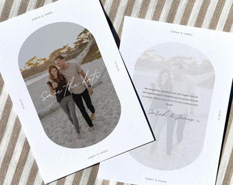 Personalised Wedding Save the Date Template, Modern, Minimalist, Luxury, Digital Download, Editable Template, Wedding Photo Card Canva
