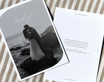 Personalised Wedding Thank You Card, Modern, Minimalist, Luxury, Digital Download, Printable, Editable Template, Wedding Photo Card, Canva
