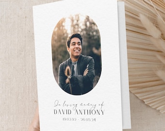Modern Funeral Program Template Printable Order of Service Celebration life Funeral Memorial program Simple Funeral Editable Template Canva