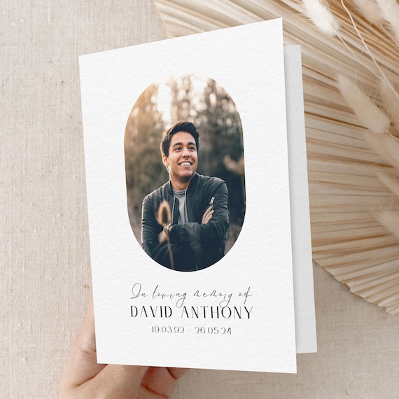 Modern Funeral Program Template Printable Order of Service Celebration life Funeral Memorial program Simple Funeral Editable Template Canva