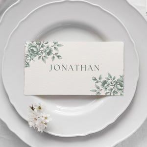 Plantilla de tarjeta de lugar, tarjeta de nombre de boda, boda vintage, nombre de lugar de boda boho, tarjetas de nombre imprimibles, tarjeta de lugar minimalista moderna y elegante