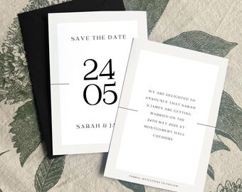 Save the Date Printed Simple Save Our Date Cards Modern Save The Date Personalised Save The Date Cards Elegant, Minimalist Wedding, Personal