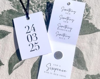 Bride’s Lucky Silver Sixpence Gift - Something Old, Something New - Wedding Shoe, Card for the Bride Wedding Day