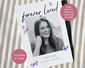Modern Funeral Program Template Printable Order of Service Celebration of life Funeral Memorial program Simple Funeral Template Canva