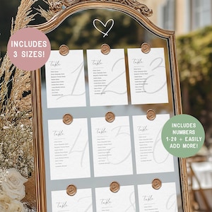 Mall för bordsplacering för bröllop, bordnummer, modern minimalistisk spegelblank bordsplaceringskort för bröllop, hitta din plats, utskrivbar canvas