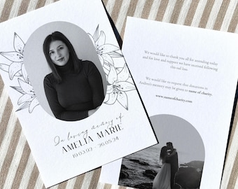 Modern Funeral Program Template Printable Order of Service Celebration of life Funeral Memorial program Simple Funeral Template Canva