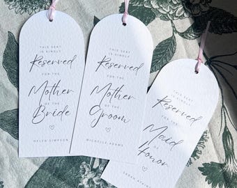Wedding Personalized Reserved Seating Tag & Sign Ceremony Sign Template Elegant Reserved for Family Simple Modern Decor Minimalist Printed