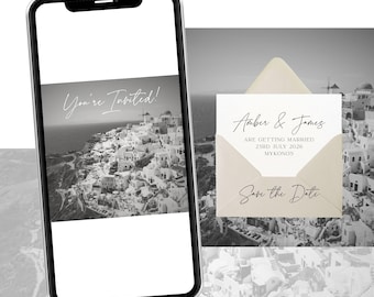 Animated Save the Date Template, Editable Canva Wedding Invitation Video Destination Wedding Invite, Digital Save the Date, Instant Download