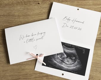 Baby Scan Reveal Card - Pregnancy Announcement, Grandparents, Great-Grandparents, Surprise