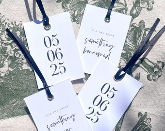 Something Old, New, Borrowed, Blue, Gift tag and cards, Bridal Shower, Hen Party, Wedding gift for bride, Personalised