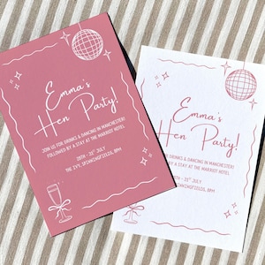 Personalized Bride Hen Do Invite Set: Editable Canva Template (Instant Download A5 Size )