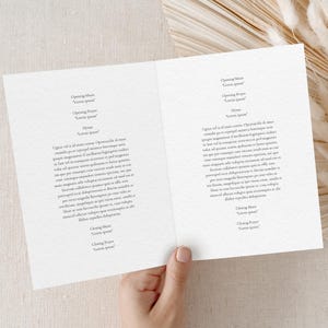 Modern Funeral Program Template Printable Order of Service Celebration life Funeral Memorial program Simple Funeral Editable Template Canva