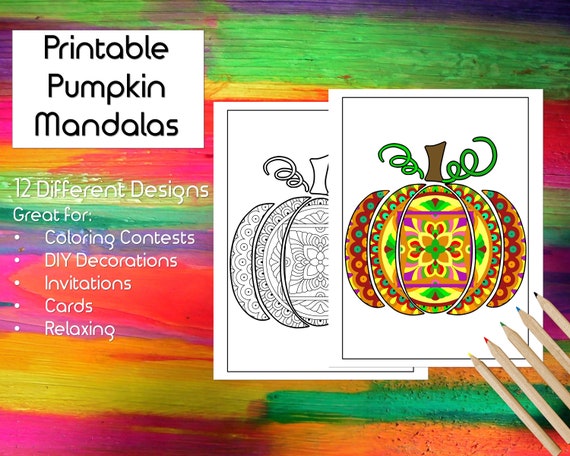 Printable Pumpkin Mandala Coloring Pages for all ages