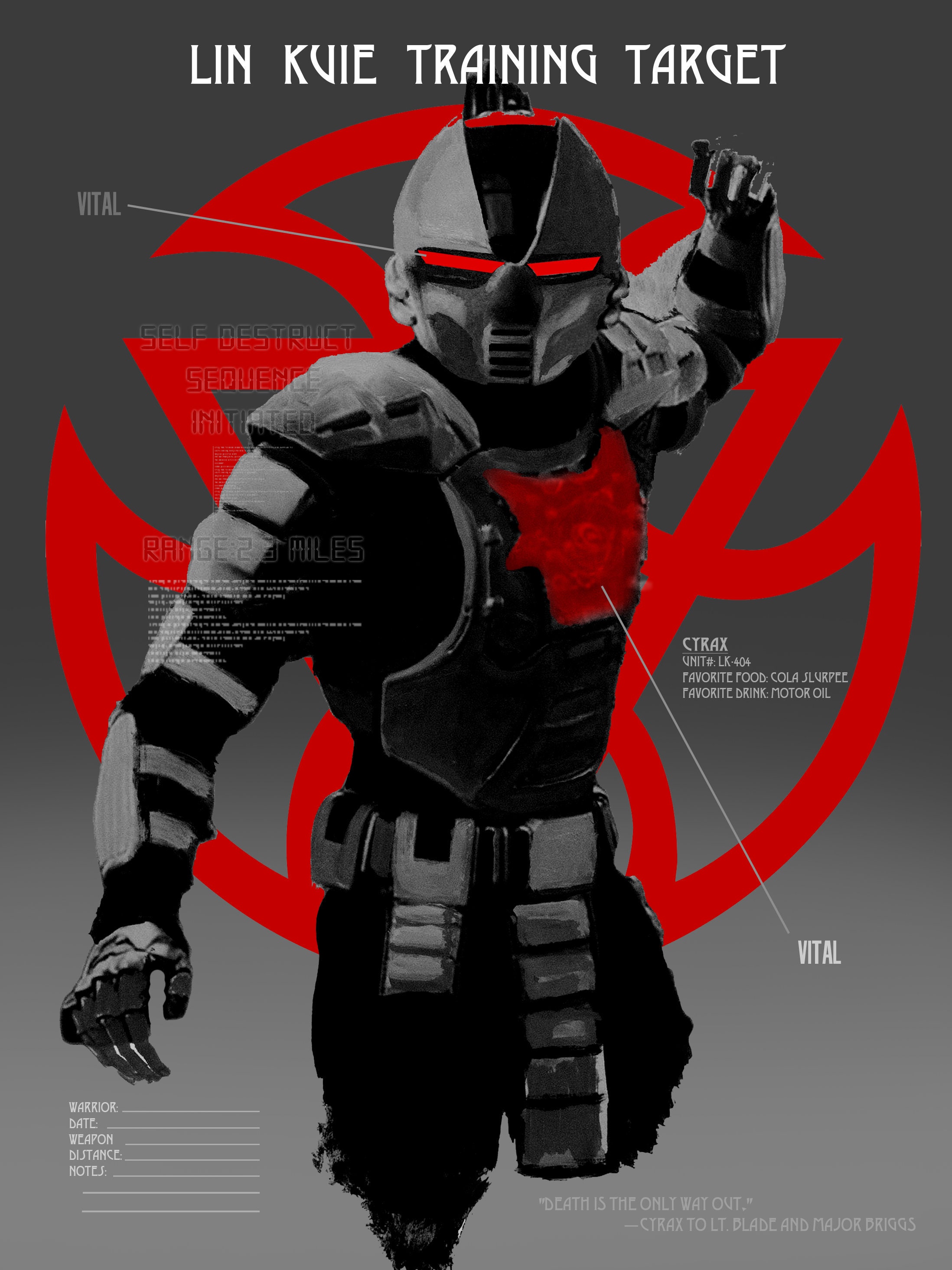 Cyrax Target Practice - Master Print - Etsy UK