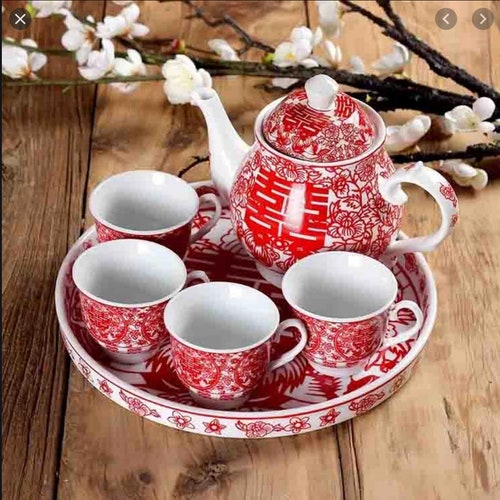 Chinese Wedding Tea Set Double Happiness Tea Ceremony Set Etsy