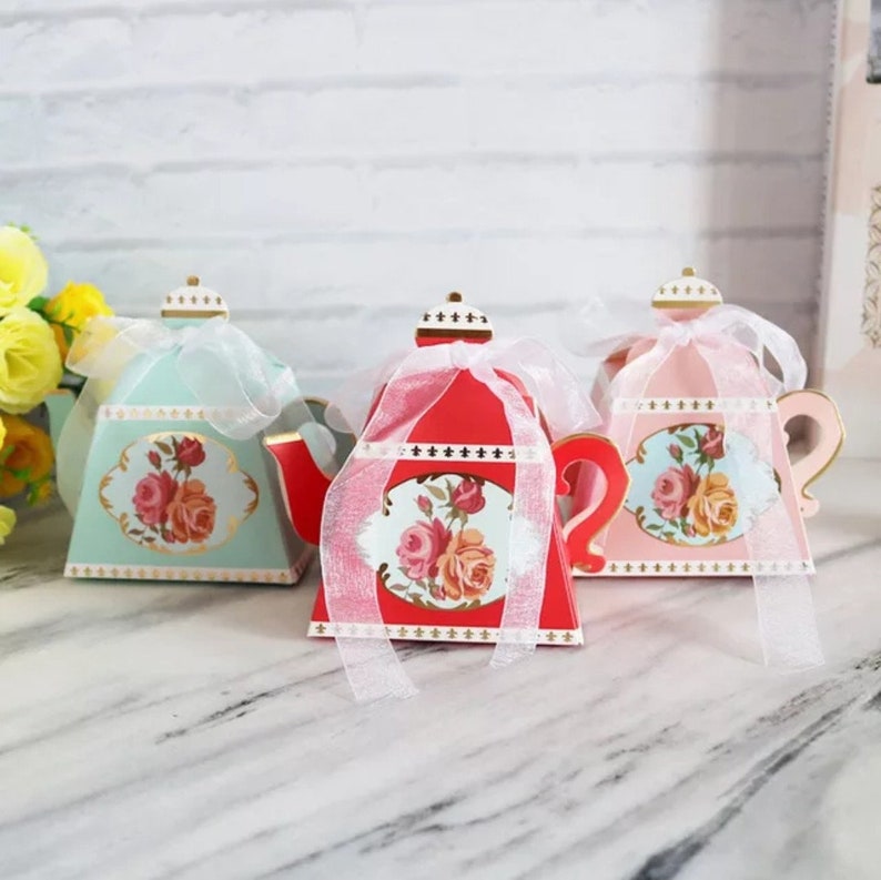 Mini Teapot Party Favor Box/a Set of 25 Tea Party Favor/bridal Etsy