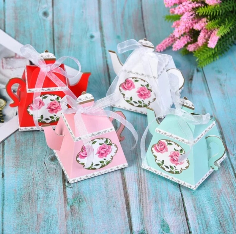 Mini Teapot Party Favor Box/a Set of 25 Tea Party Favor/bridal Etsy