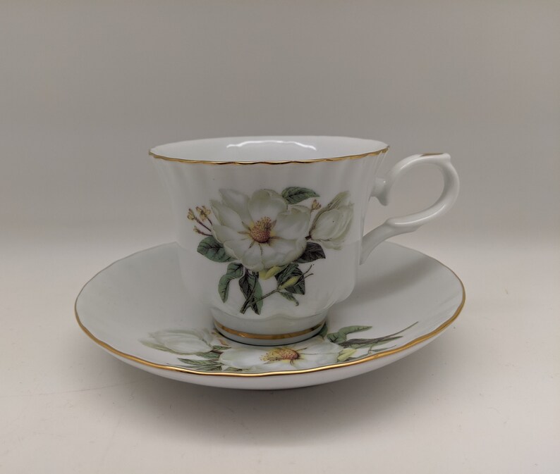Vintage Magnolia Porcelain Tea Set 24k Gold Gilded Etsy