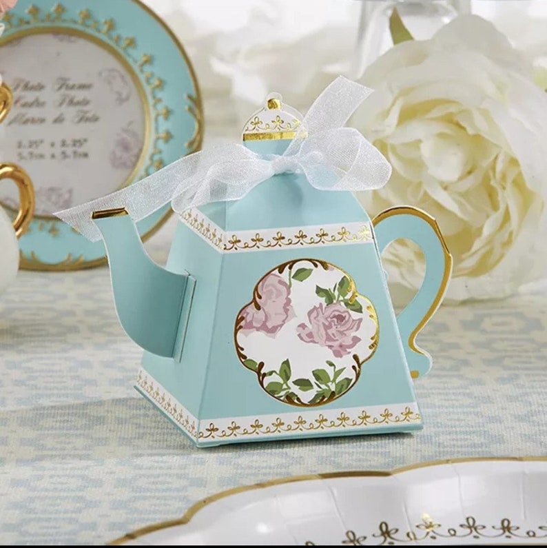 Mini Teapot Party Favor Box/a Set of 25 Tea Party Favor/bridal Etsy