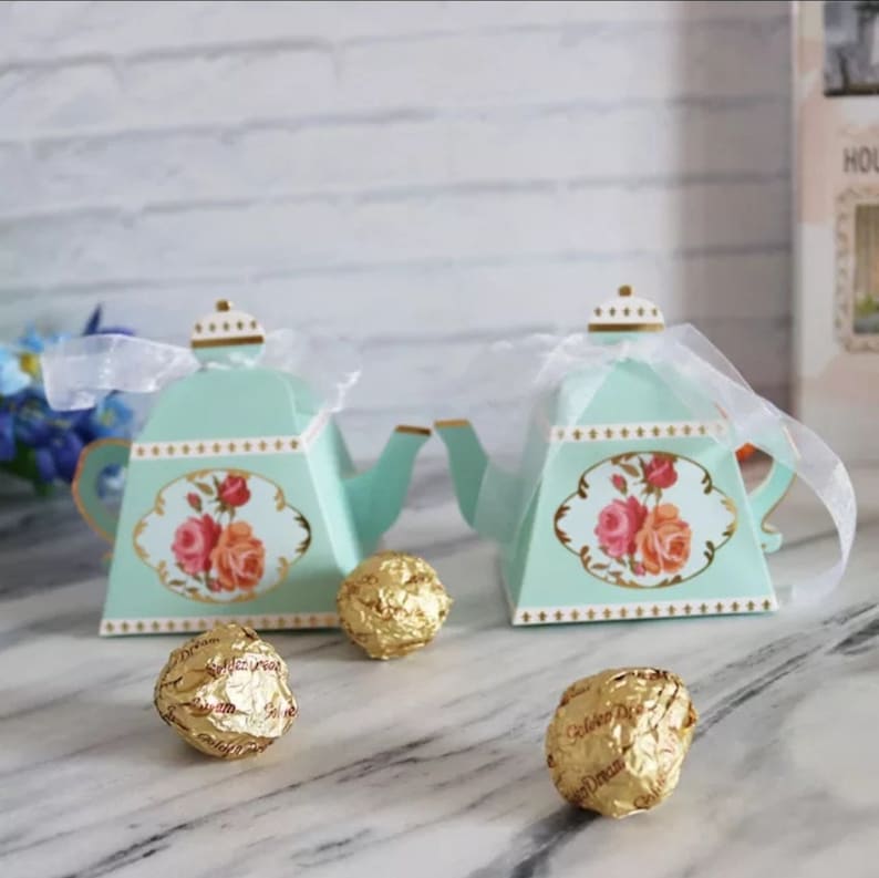 Mini Teapot Party Favor Box/a Set of 25 Tea Party Favor/bridal Etsy